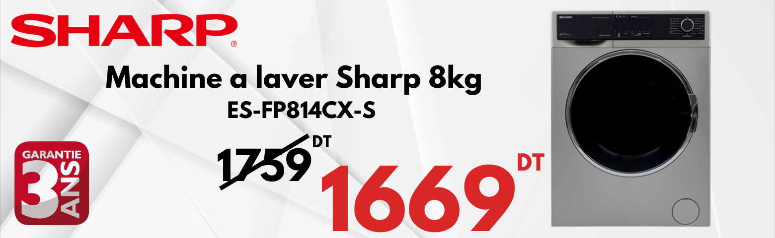 Machine À Laver Sharp 8KG Silver